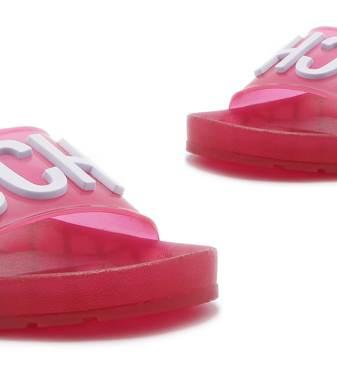 Flat Slide Logomania Schutz Rosa Flat Slide Logomania Schutz Rosa