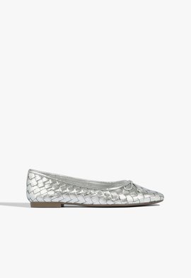 Sapatilha Casual Flats Couro Prata