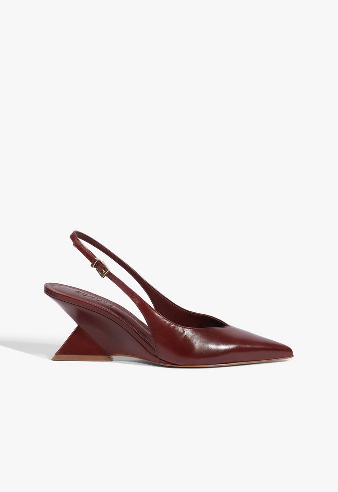Mule Abbie Couro Vermelho