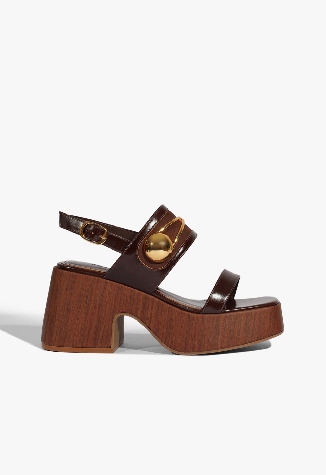 Sandália Plataforma Ornella Couro Marrom | Schutz