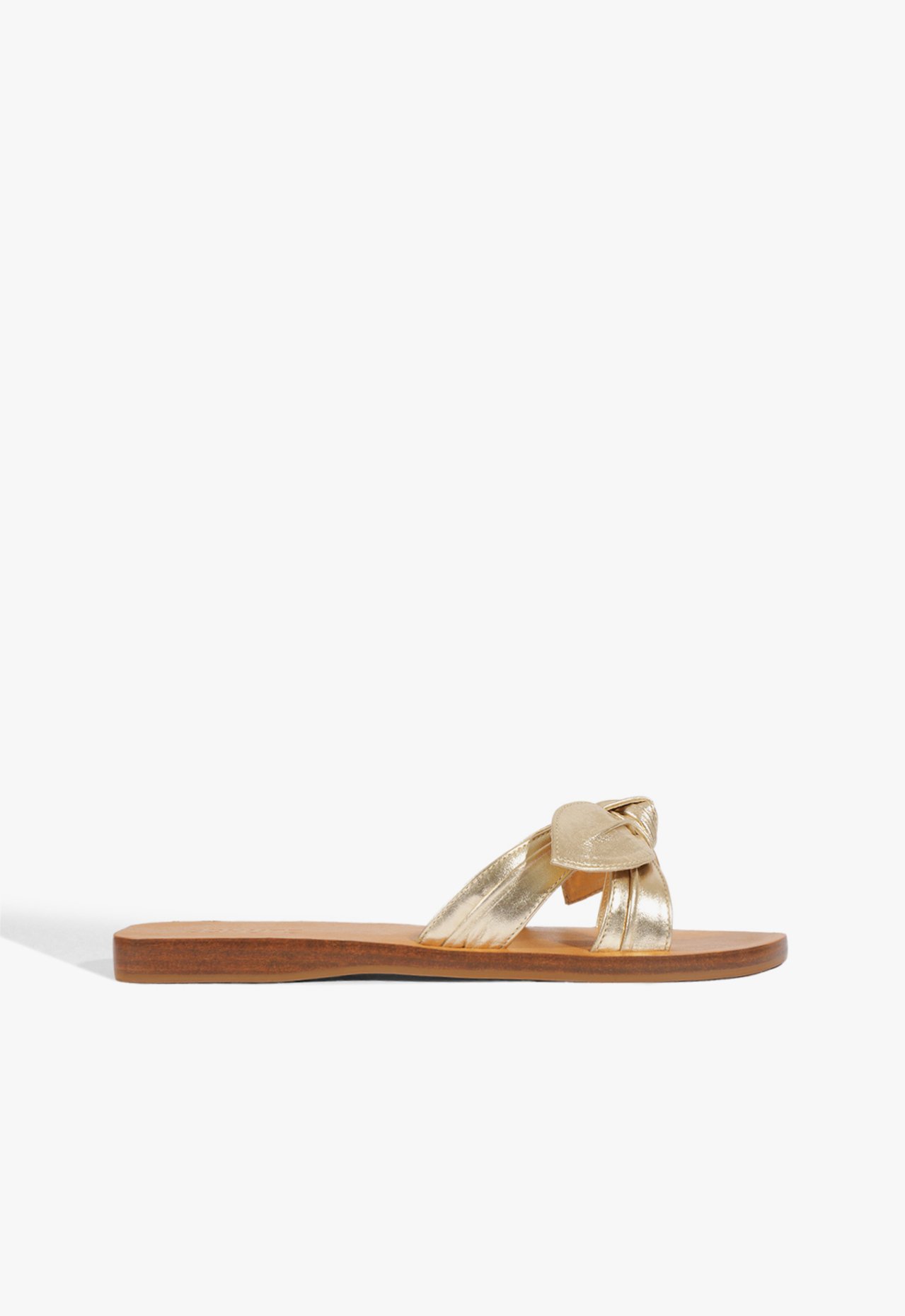 Sandália Rasteira Naomi Couro Dourado | Schutz