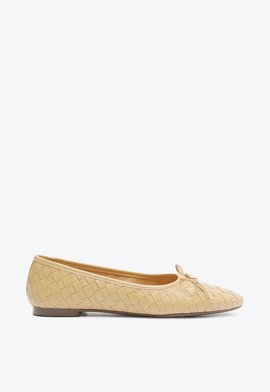 Sapatilha Casual Flats Couro Bege