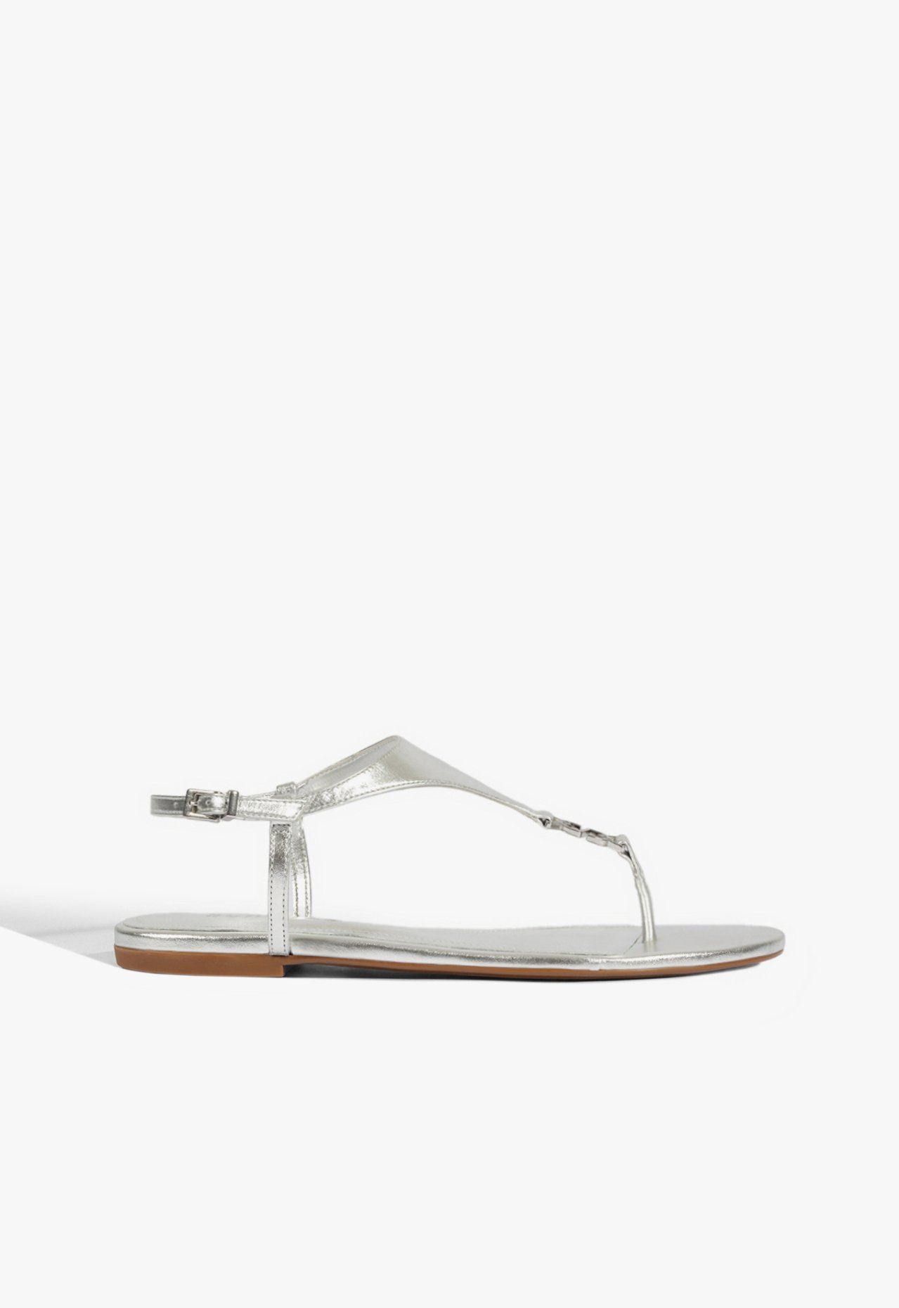 Sandália Rasteira Kate Couro Prata | Schutz