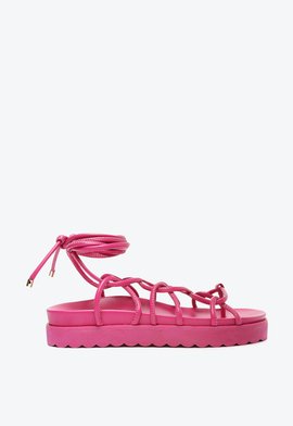 Sandália Papete Tratorada Entrelaçada Pink