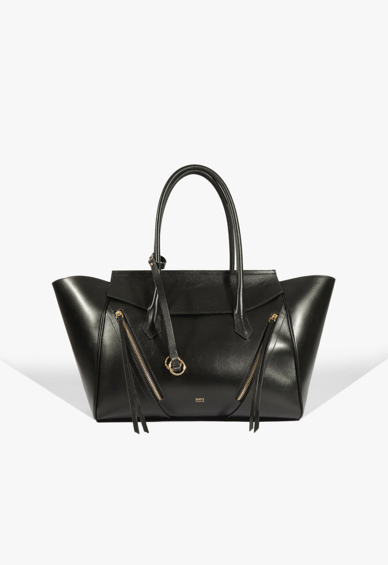 Vista 2 Bolsa Tote Stella Grande Couro Preta | Schutz Preto Preto