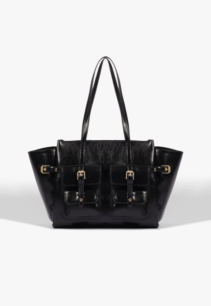 Bolsa Shopping Bea Couro Preta