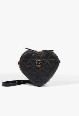 Bolsa Tiracolo Love Couro Preta