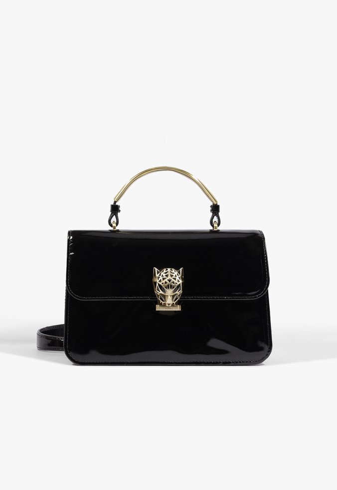 Bolsa Satchel Leones Média Couro Preta