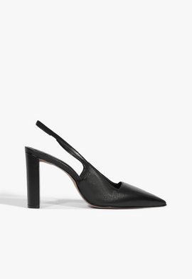 Slingback salto block Preto