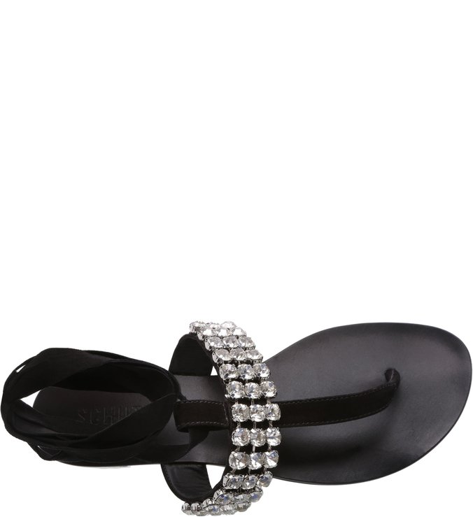 Flat Jewelry Lace Up Black Flat Jewelry Lace Up Black