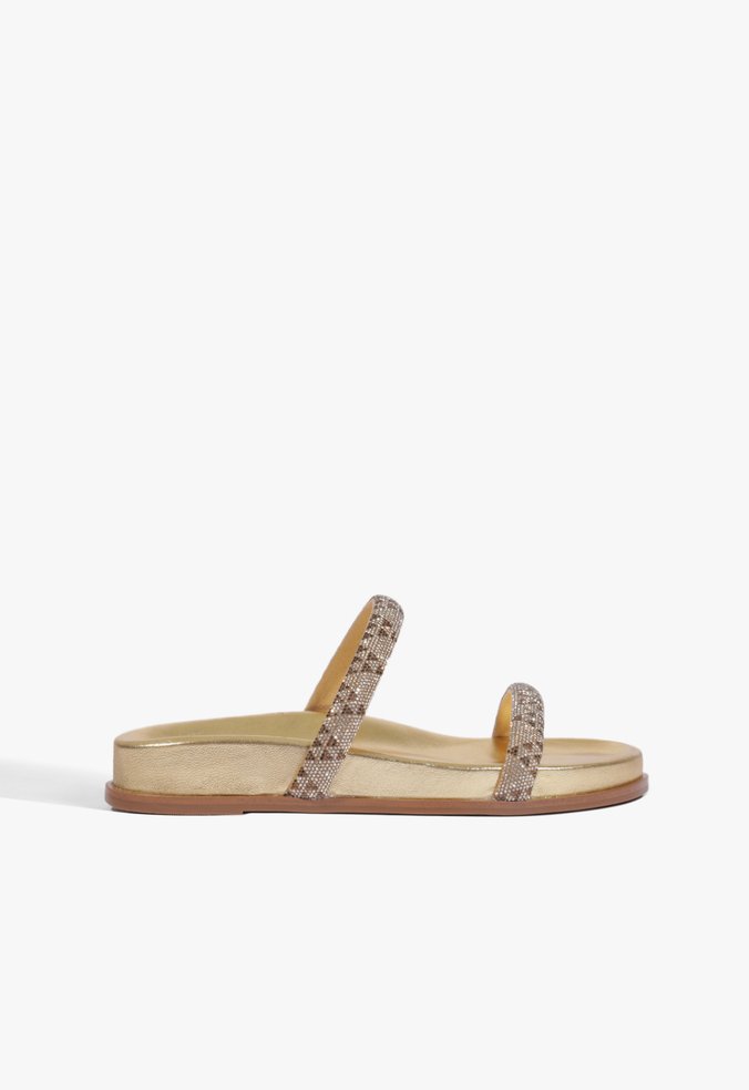 Papete Tiras Glam Schutz Dourada