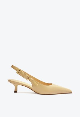 Scarpin Slingback Ciara Pump Mid Couro Preto
