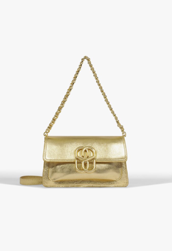 Bolsa Tiracolo de Couro Dourada