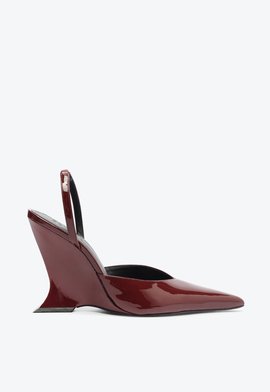 Slingback Scarpin Verniz Vinho