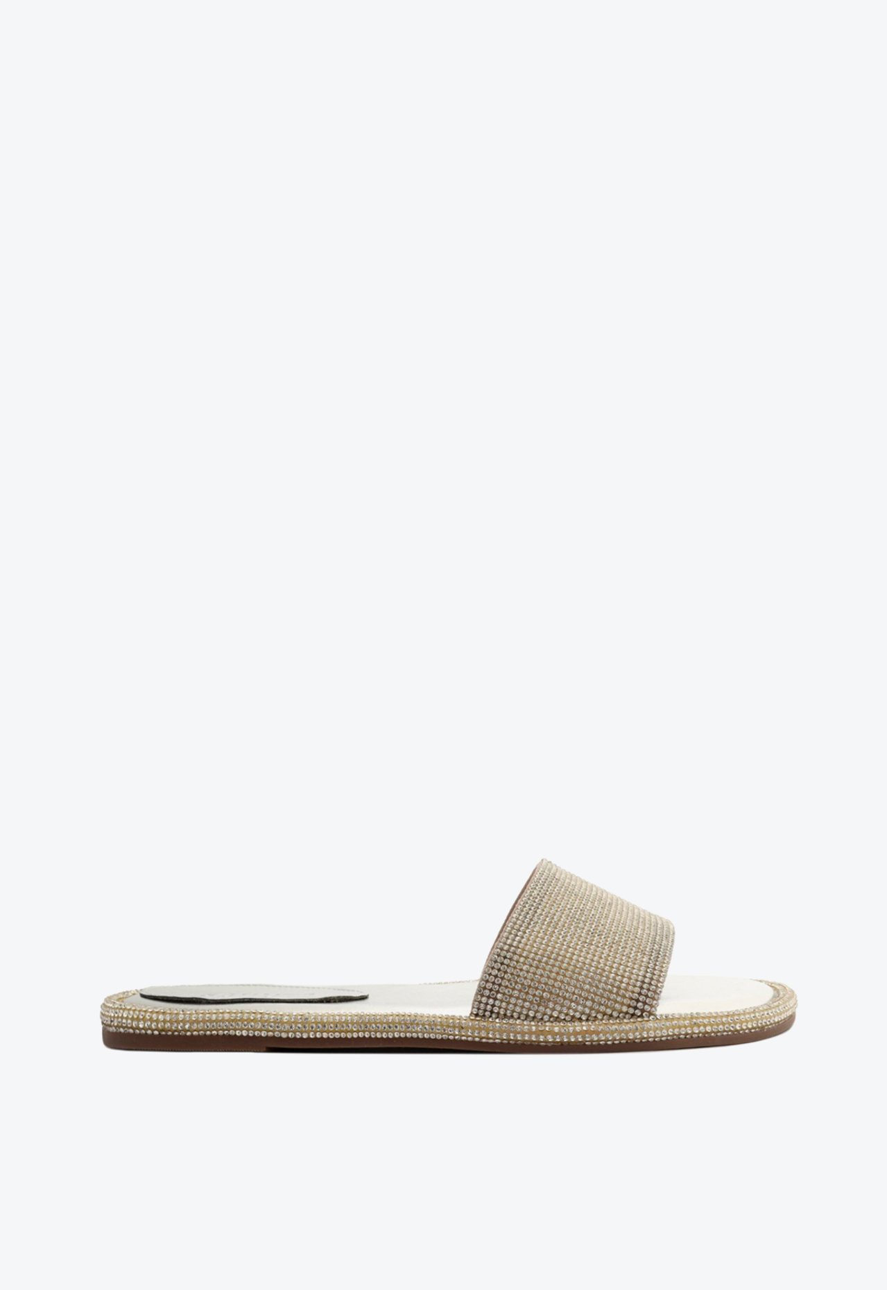 Sandália Slide Strass Prateada | Schutz