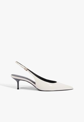 Scarpin Slingback Verniz Branco