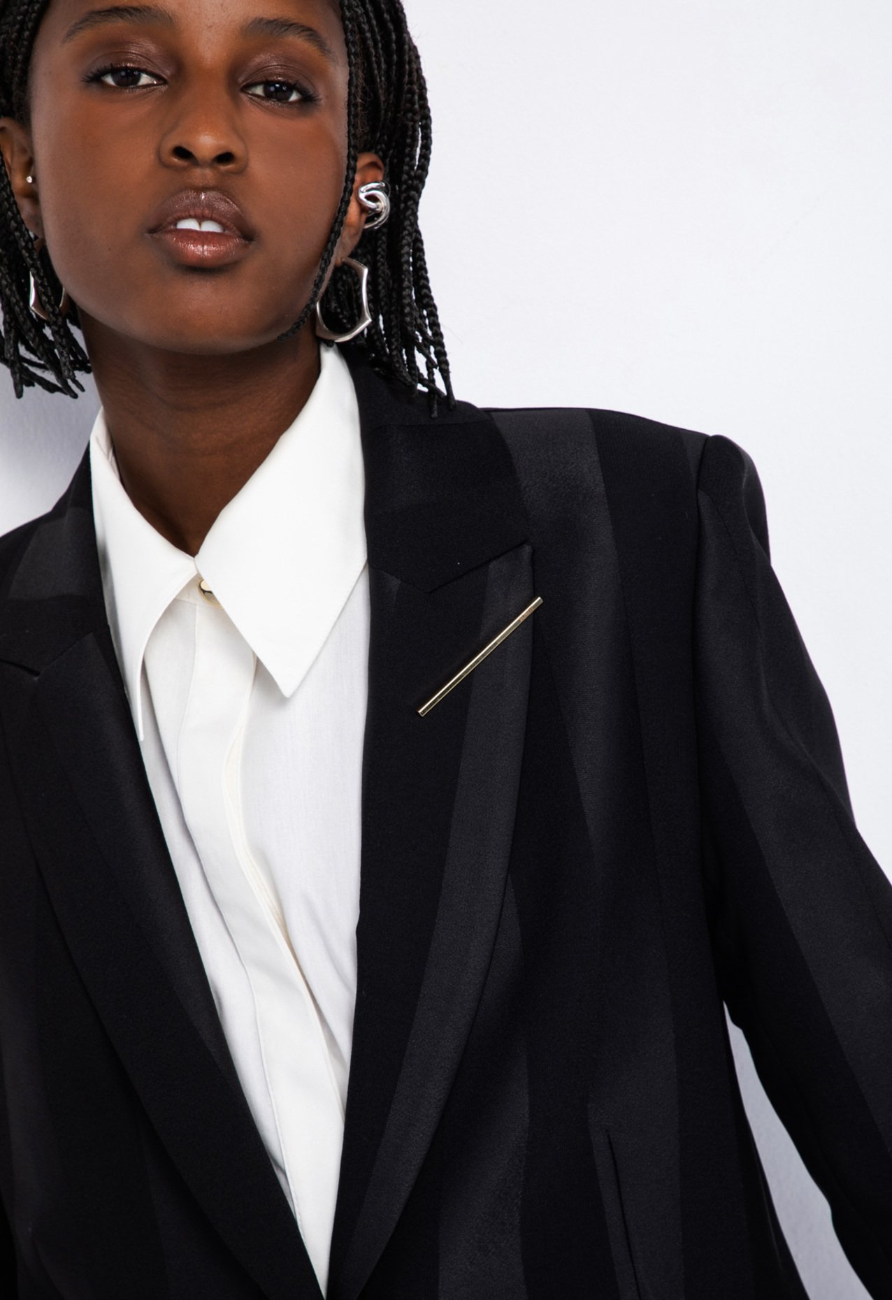 Blazer Alfaiataria Sophie Listras Preto | Schutz Blazer Alfaiataria Sophie Listras Preto | Schutz