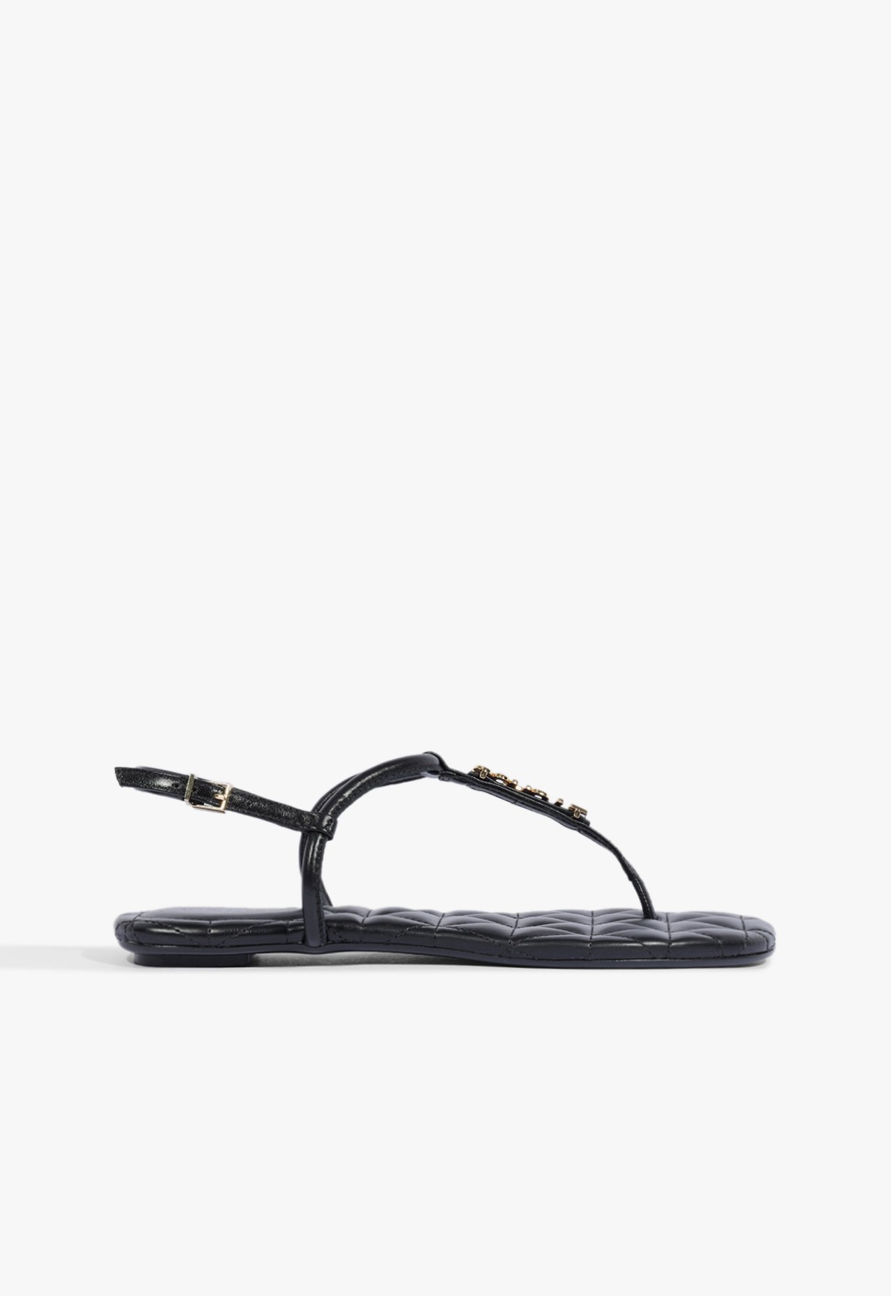 Sandália Rasteira Matelassê Couro Preta | Schutz