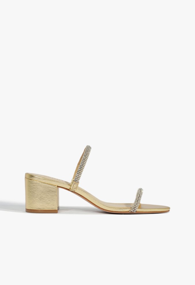 Sandália Mule Glam Dourado