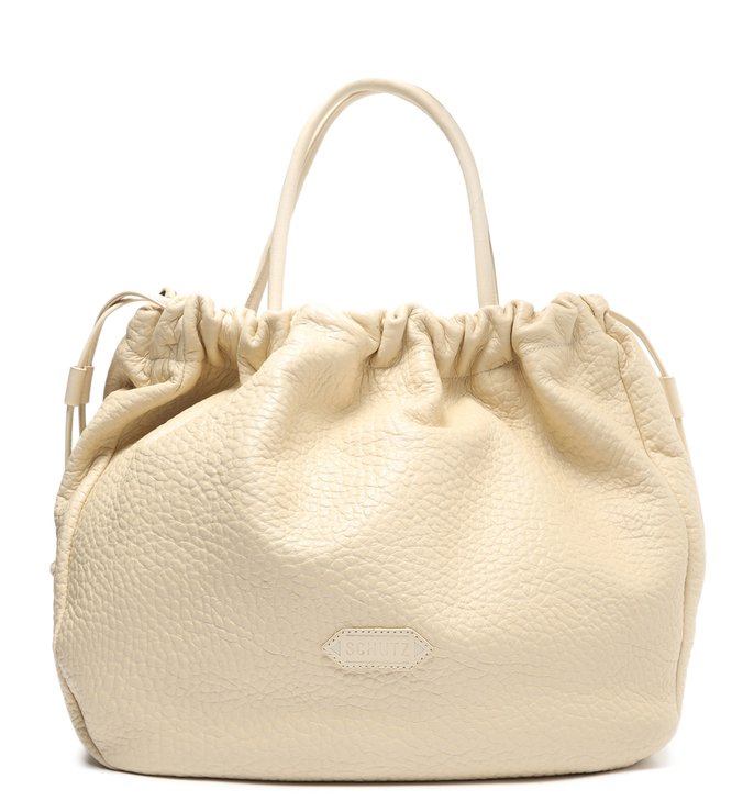 Bolsa Tote Média Kikka Couro Creme