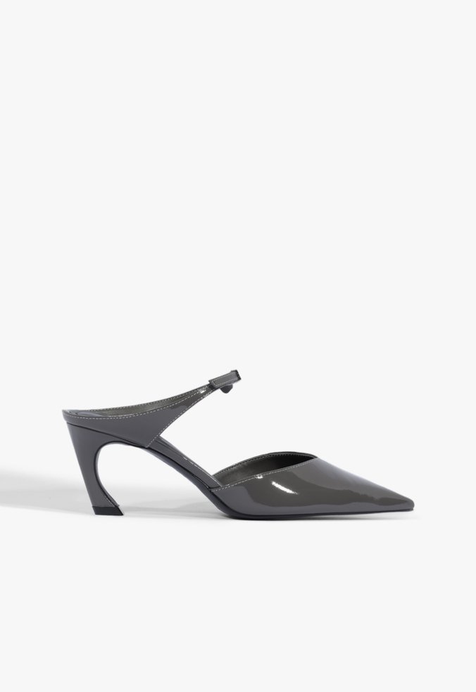 Mule Laurie Couro Cinza