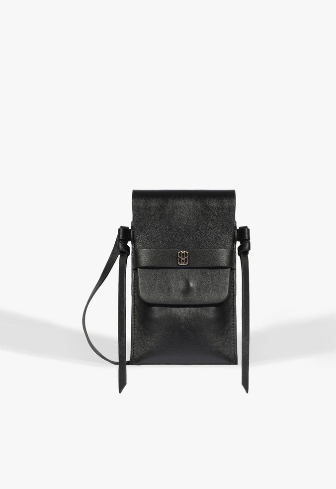 Porta Celular Natalia Couro Preto