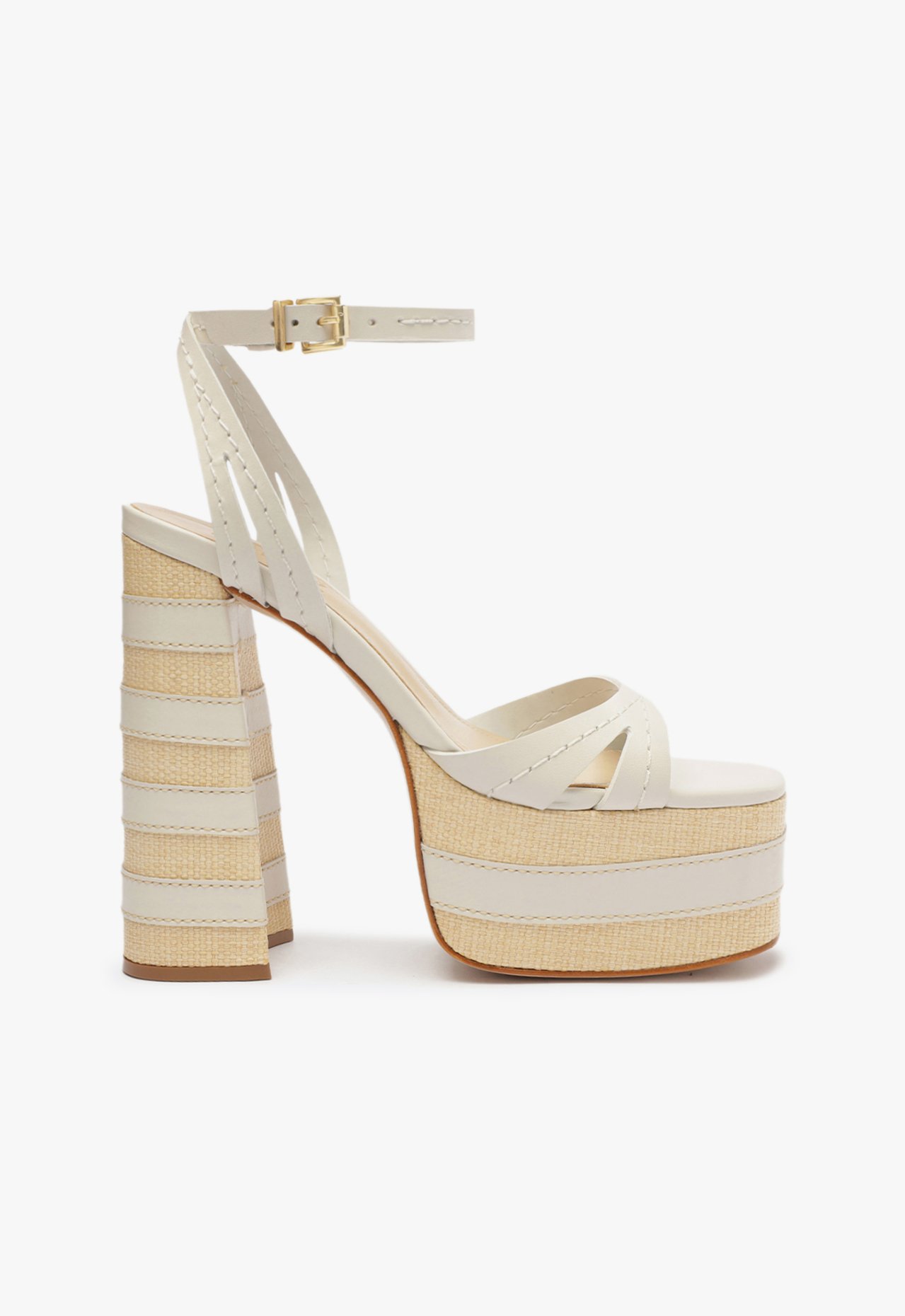 Sandália Plataforma Sade Couro Branco | Schutz