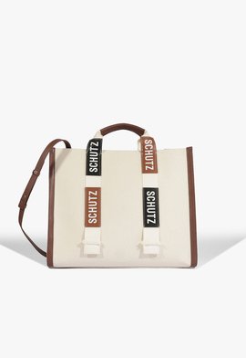 Bolsa Shopping Grande Livia Summer Branca e Marrom