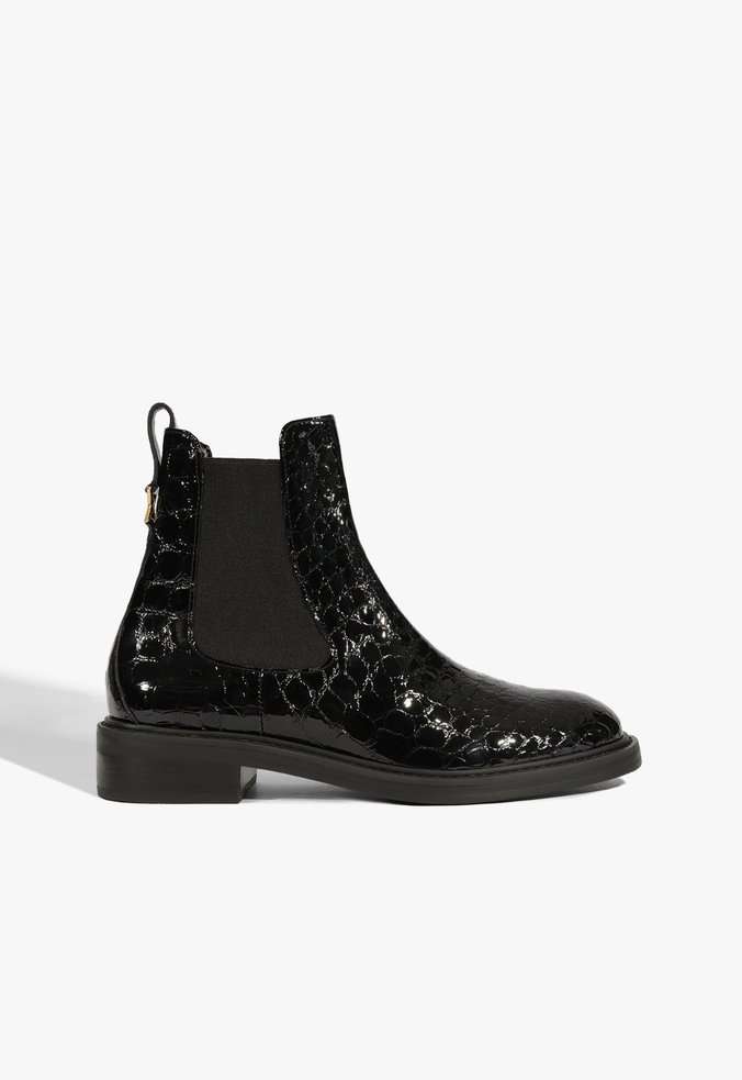 Bota Chelsea Croco Preta
