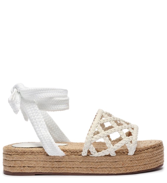Sandália Flatform Geometric Natural White