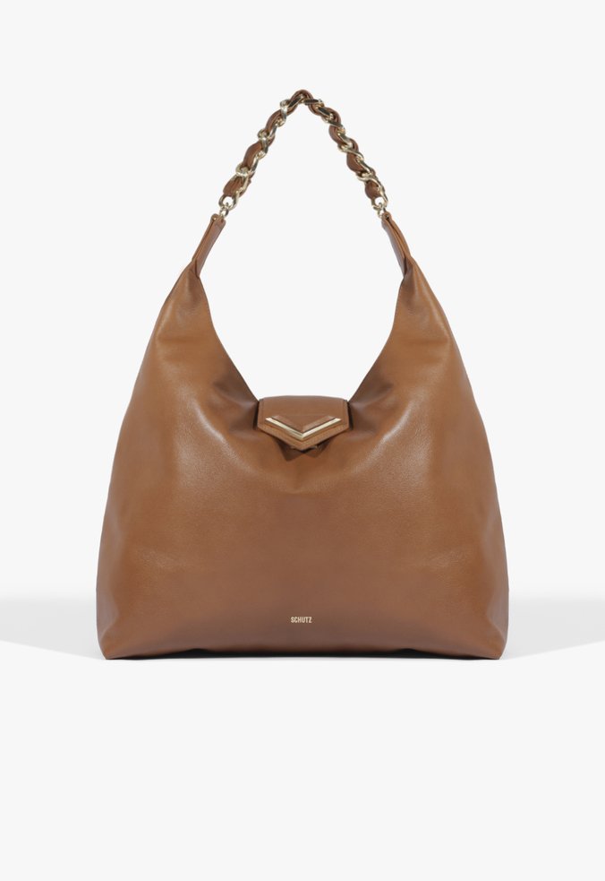 Bolsa Hobo Secrets Grande Couro Marrom Claro