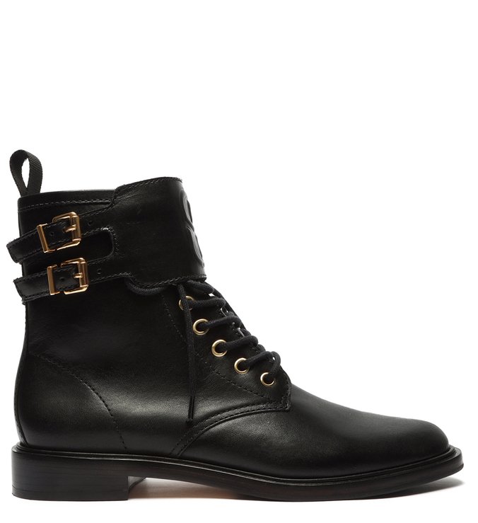 Bota Coturno Fivela Preta