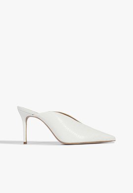 Sapato Mule Cava Croco Branco