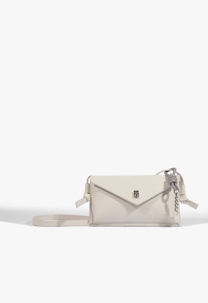 Bolsa Tiracolo Porta Celular Maya Tampa Pequena Couro Branca