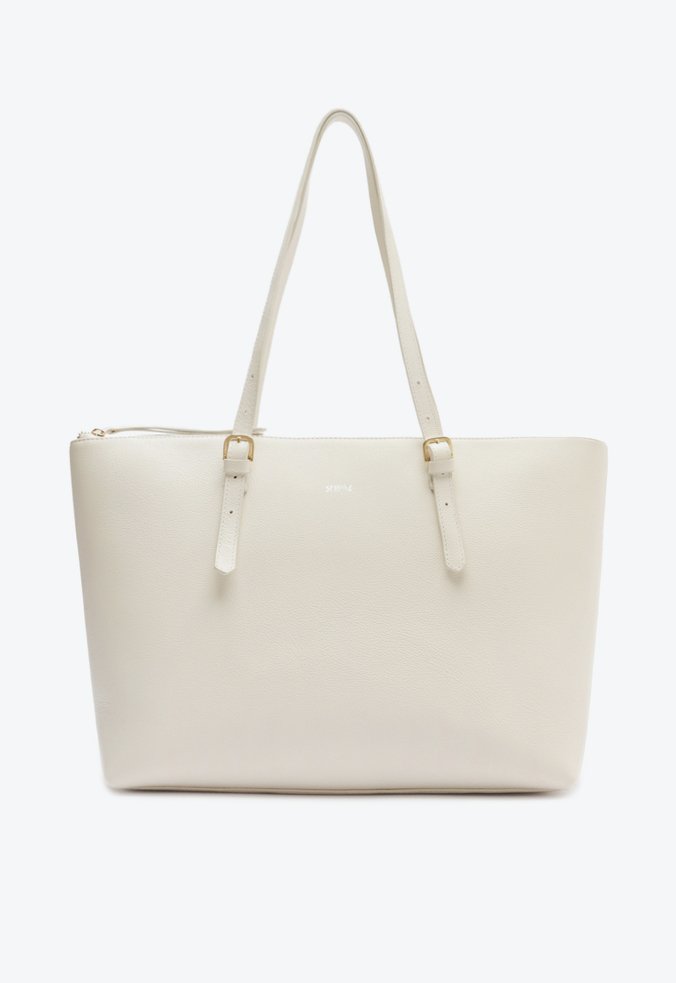 Bolsa Shopping Grande Sara Couro Branca