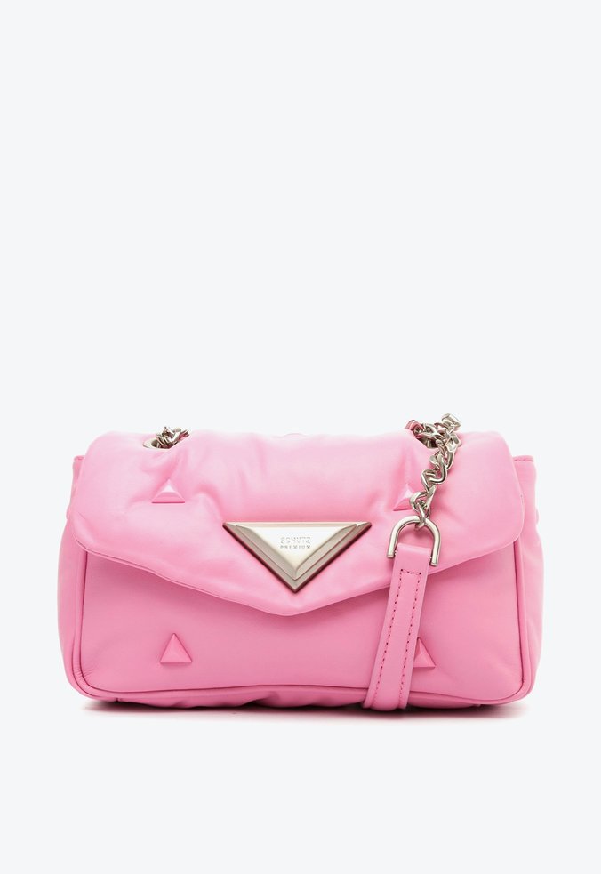 Bolsa Tiracolo Pequena 944 Capitonê Couro Rosa