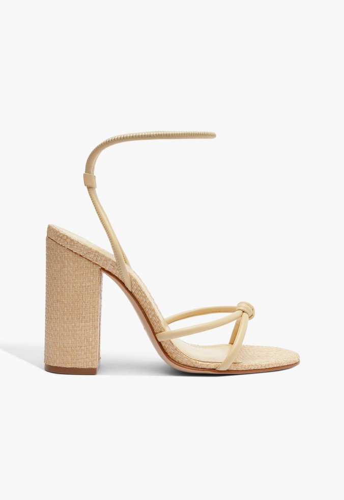Sandália Natural Salto Bloco Nude
