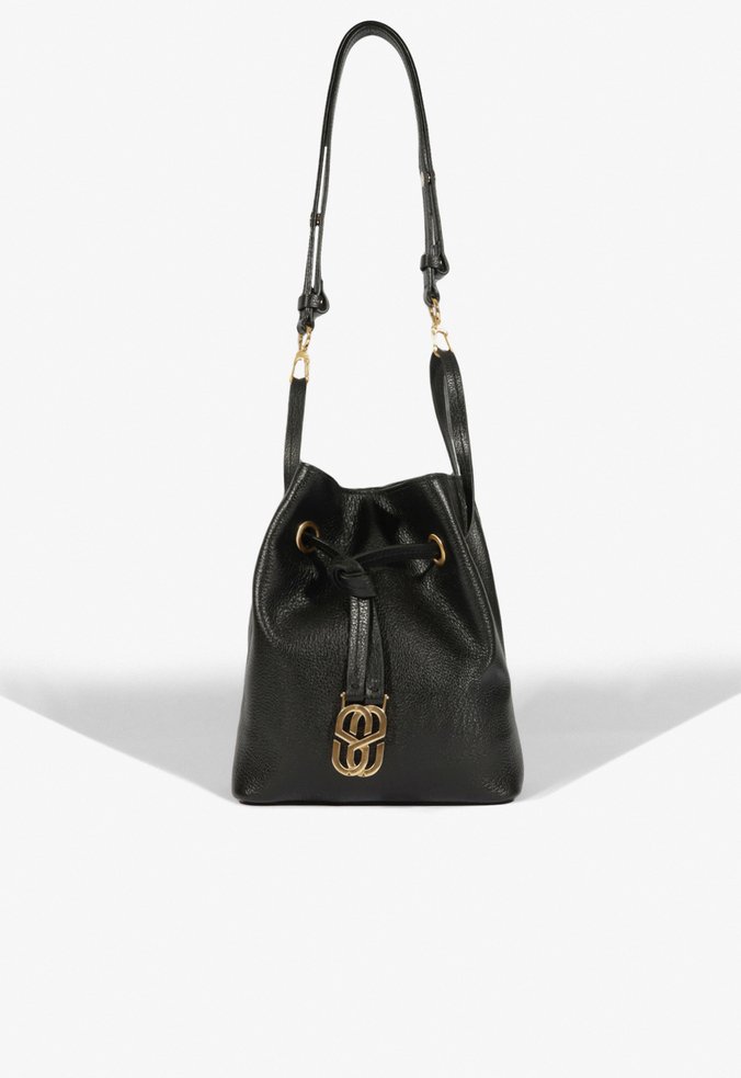 Bolsa Tiracolo Bucket Easy Couro Preta