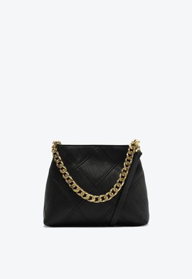 Bolsa Pequena Tiracolo Squared Couro Preta
