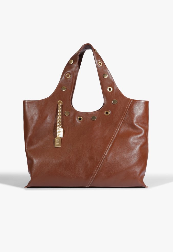 Bolsa Shopping Paige Couro Marrom