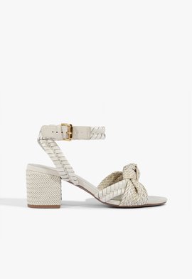 Sandália Salto Bloco Khari Mid Trançada Off White