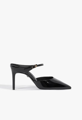 Mule Laura Couro Vinil Preto