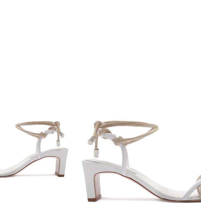 Sandália New Minimal Mid Heel Twist White Sandália New Minimal Mid Heel Twist White