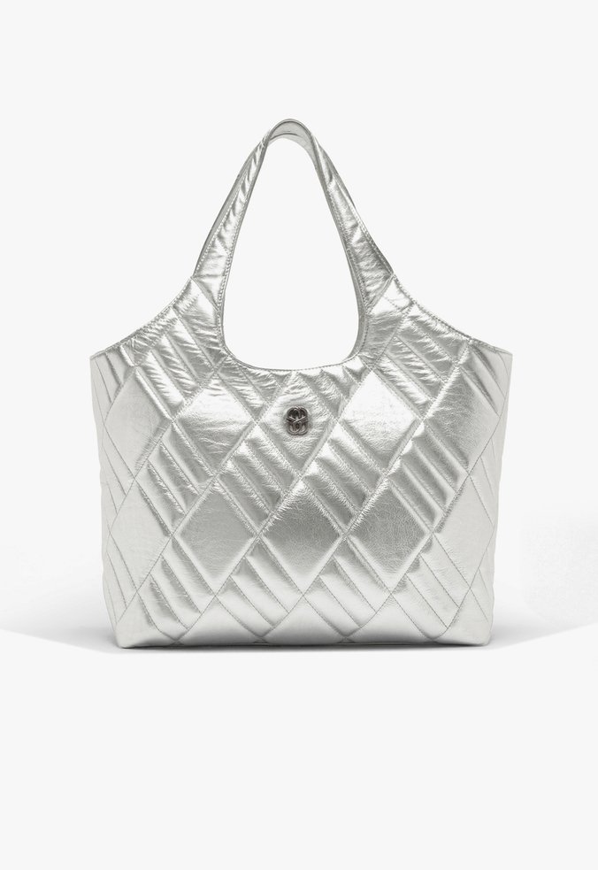 Bolsa Shopping Perry Couro Prata