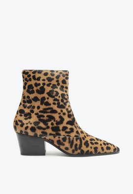 Bota Couro Animal Print