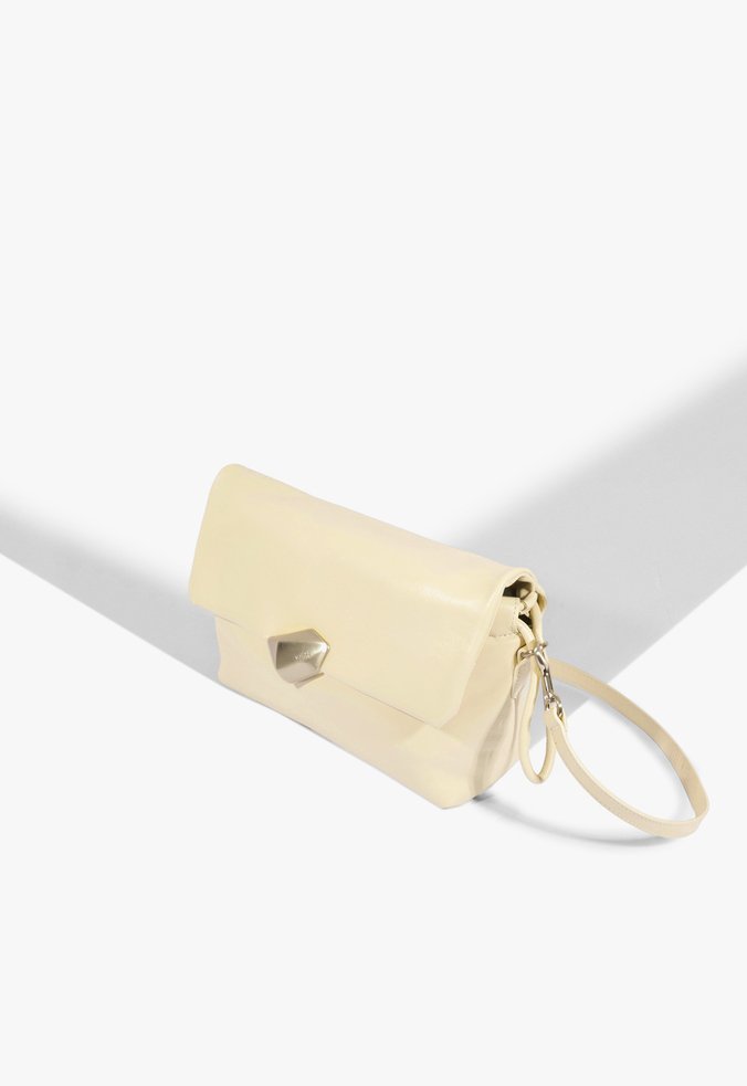 Vista 3 Bolsa Tiracolo Bubble Couro Branca | Schutz Branco Branco