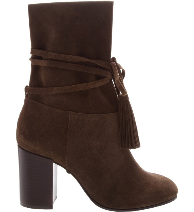 Bota Salto Bloco Nobuck Marrom