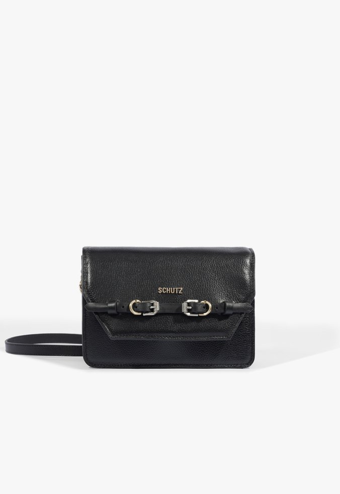 Bolsa Tiracolo Hari Couro Preta