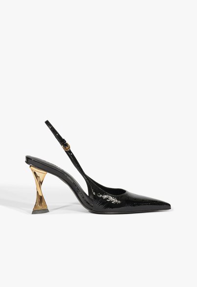 Scarpin Slingback Elisha Pump Verniz Preto
