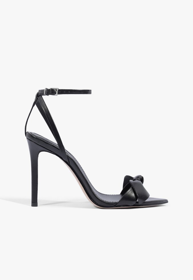 Sandália Salto Emily Metalizada Laço Preto